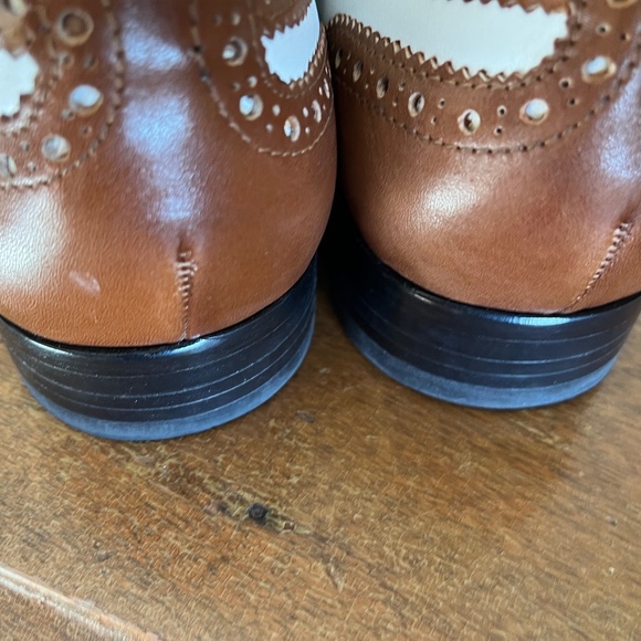 Brown & White spectators, size 9 1/2